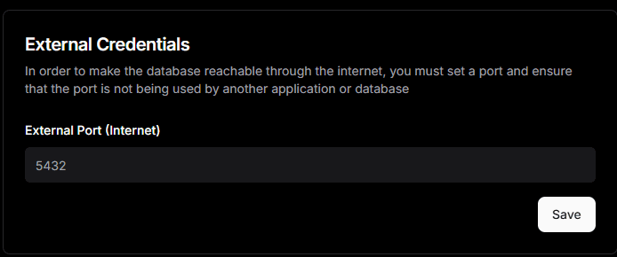 External Credentials設定カード