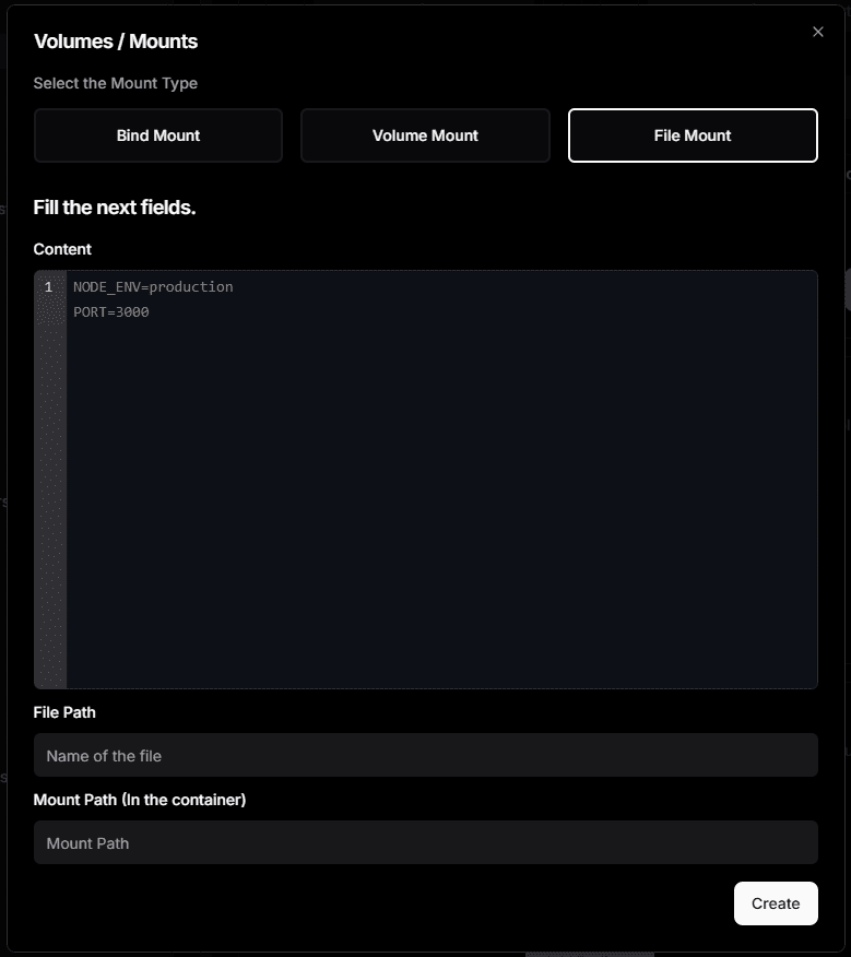File Mount設定画面