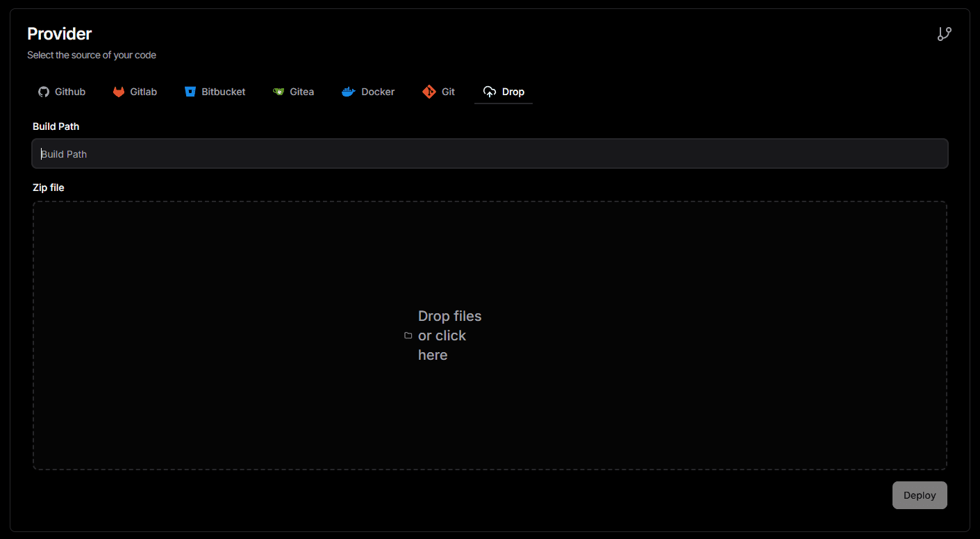 Dropプロバイダー設定
