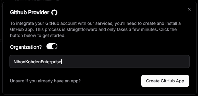 GitHub App作成ダイアログ